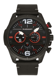 WATCH RADIANT SPEEDY 50MM BLACK DIAL CASE & LEATHER ST RA550704