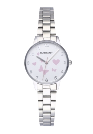 WATCH RADIANT SHAKY 28MM WHITE PINK DIAL SS BRACELET RA558201