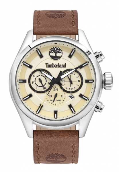 TIMBERLAND ASHMONT 46MM BEIGE DIAL BROWN LEATHER ST TBL.16062JYS-14
