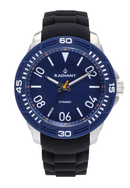 RADIANT AREN 46MM BLUE DIAL BLACK SILI STRAP + T RA503604T