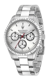 WATCH MASERATI COMPETIZIONE 43MM MLT W/SIL DIAL BR SS R8853100018