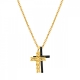 POLICE JEWELS STRUVE NECKLACE DOUBLE CROSS GOLD BLACK PJ.26571PSGB-02