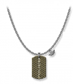 WATCH POLICE JEWELS ENGAWA NECKLACE SILVER SS GOLD PENDANT PJ.26565PSQG-03