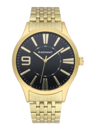 WATCH RADIANT MASTER 44MM BLACK DIAL IPGOLD BRAZ RA565202