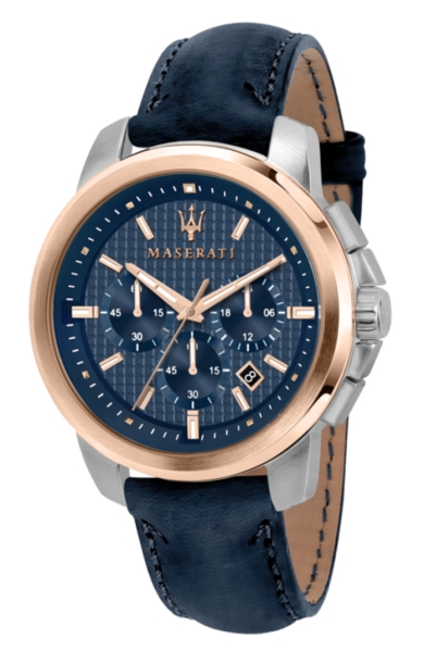 MASERATI SUCCESSO EXT 44MM CHR SS BLUE DIA BLU ST R8871621015