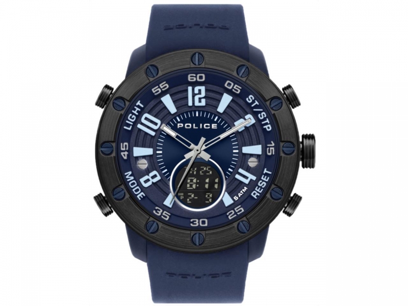 POLICE BATUR ANADIGI BLUE DIAL & SILICONE STRAP PL.16015JPBLU-03P