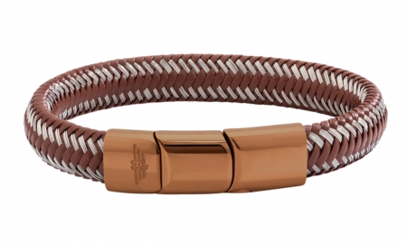 WATCH POLICE JEWELS KIMBALL BRACELET IP BROWN + BROWN LEATHE PJ.26457BLC-03