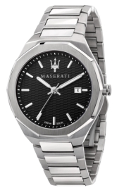 WATCH MASERATI STILE 45MM 3H BLACK DIAL BR SS R8853142003