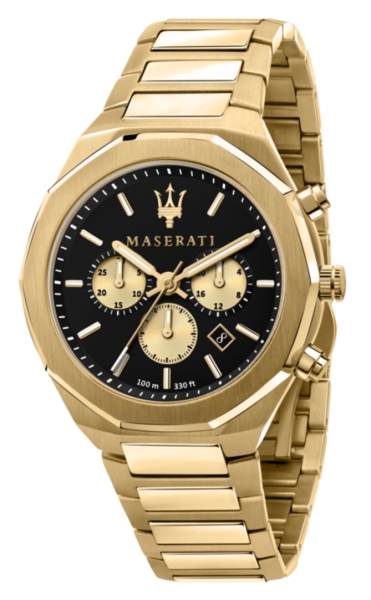 MASERATI STILE 45MM CHR BLACK DIAL BR YG R8873642001