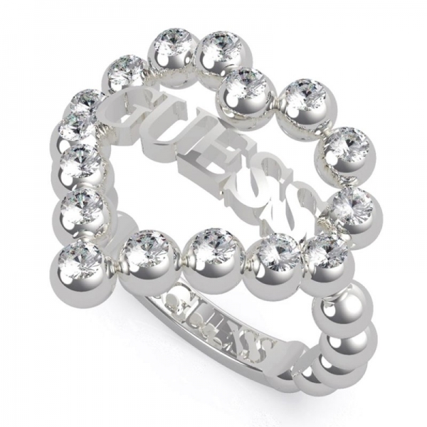 GUESS CRYSTALS HEART RING RH UBR70025-56