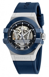 WATCH MASERATI POTENZA AUTO 42MM BLK+BLUE DIAL BLUE ST R8821108035