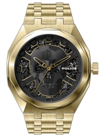 WATCH POLICE KEDIRI 3H BLACK GOLD DIAL / IPG BRACELET PEWJG2110703