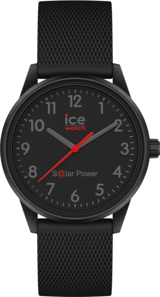 ICE WATCH SOLAR POWER- BLACK RED -NUMBERS -S -3H IC018740