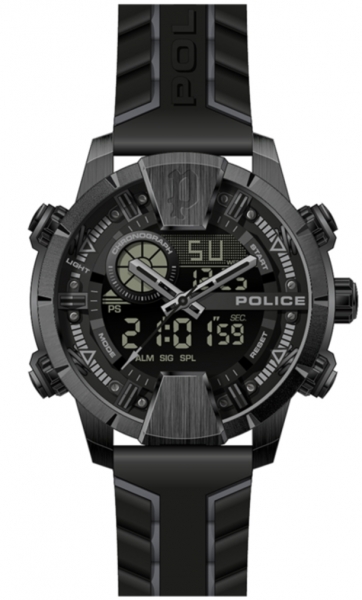 POLICE TARONGA ANADIGI BLACK DIAL / BLACK SILI PEWJP2110203