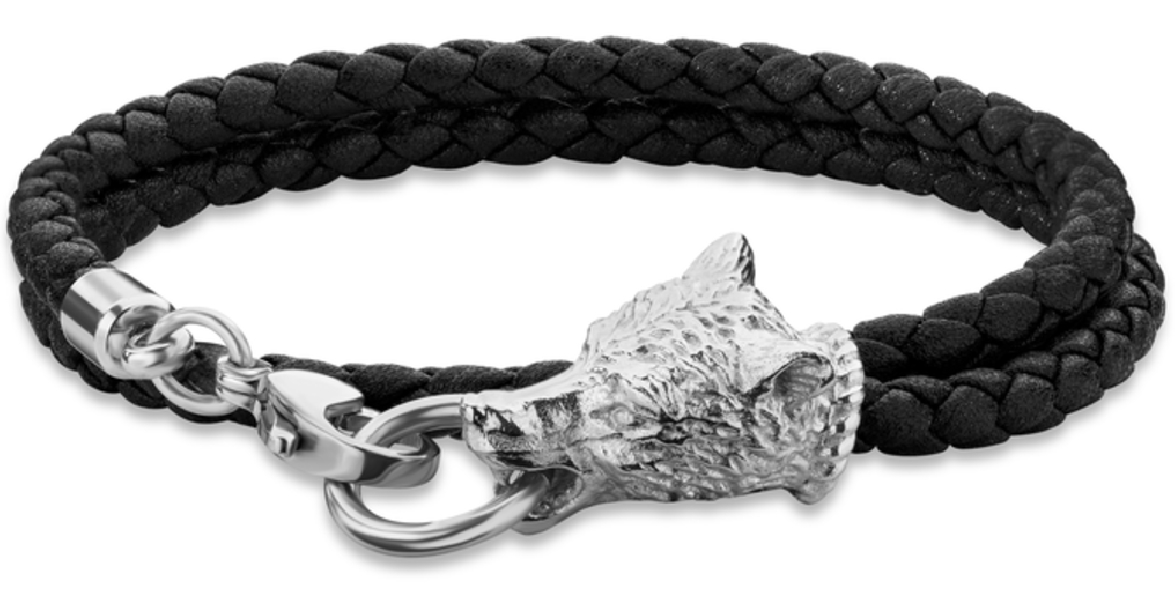 POLICE JEWELS SAVAGE ANIMALIA BRACELET BLACK LEATHER PEAGB2119901