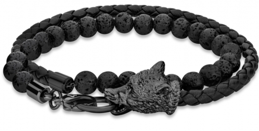 WATCH POLICE JEWELS SAVAGE ANIMALIA BRACELET BLACK LEATHER PEAGB2119903