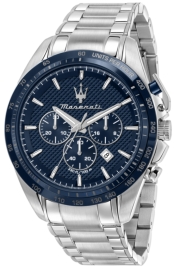 WATCH MASERATI TRAGUARDO 45MM CHR BLUE DIAL BR SS R8873612043