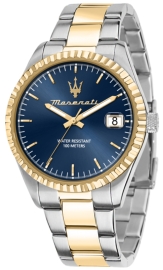 WATCH MASERATI COMPETIZIONE 43MM 3H BLUE DIAL BR SS+YG R8853100027