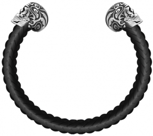 WATCH POLICE JEWELS TRIBAL EDGE BANGLE SKULL BLACK LEATHER PEAGG2120201