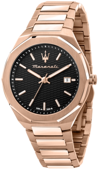 MASERATI STILE 45MM 3H BLACK DIAL BR RG R8873642007