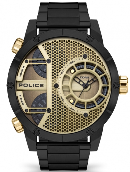 POLICE VIBE 2H,3H BLACK GOLD DIAL / IPBLACK BR. PEWJG2118103