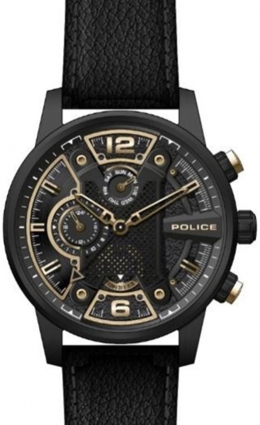 LANSHU MULTI BLACK&GOLD DIAL BLACK STRAP