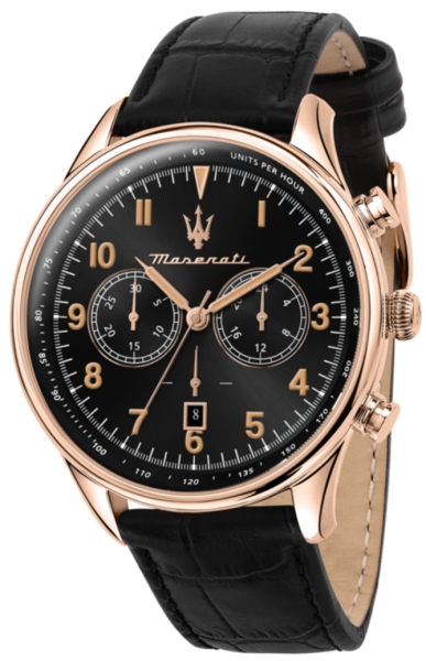 MASERATI TRADIZIONE 45MM CHR BLACK DIAL BLK ST R8871646001