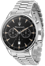 WATCH MASERATI TRADIZIONE 45MM CHR BLACK DIAL BR SS R8873646004