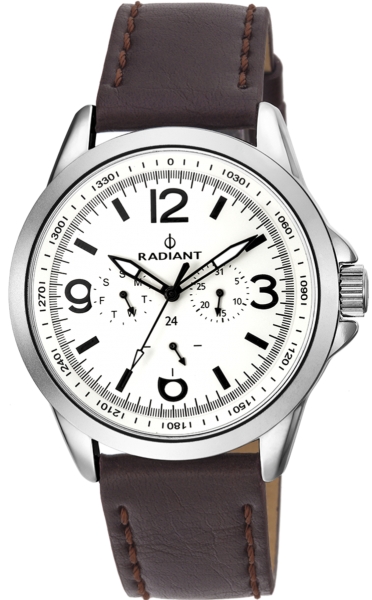RADIANT DISCOVERY 44MM BEIGE DIAL BROWN LEAT. +T RA413702T