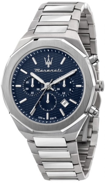 MASERATI STILE 45MM CHR BLUE DIAL BR SS R8873642006