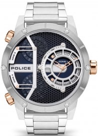 WATCH POLICE VIBE 2H,3H BLUE DIAL / SS BRACELET PEWJG2118104