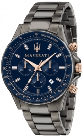 WATCH MASERATI SFIDA 44MM CHR BLUE DIAL BR GUN R8873640001