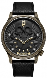 WATCH JET 3H BLACK&GOLD DIAL BLACK LEATHER