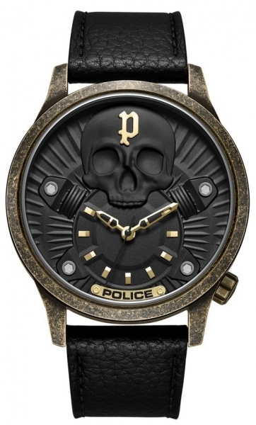 JET 3H BLACK&GOLD DIAL BLACK LEATHER