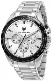 WATCH TRAGUARDO 45MM CHR W/SILVER DIAL BR SS