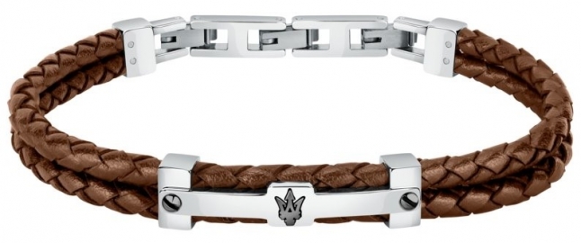 WATCH MASERATI J BR. BN. RECY. LEA+IP BLK 22CM